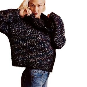 Express cowl neck oversized eyelash sweater small